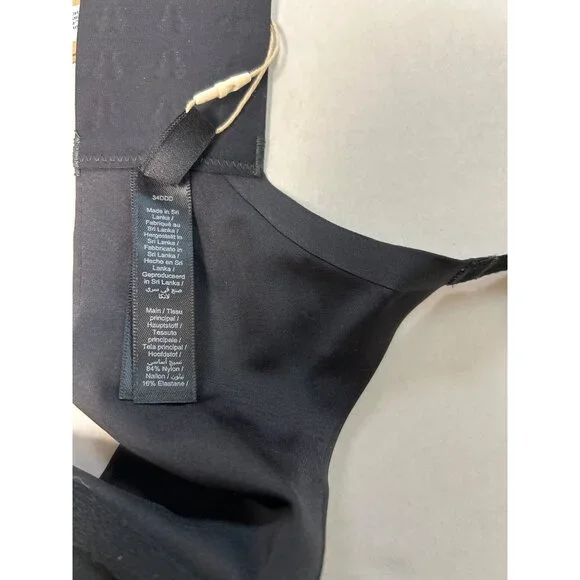 SKIMS Ultimate Deep V Push-Up Bra Onyx Size 34DDD NWT